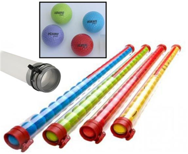 Clikka Tube Ball Retriever met 20 MAT gekleurde golfballen - GEEL